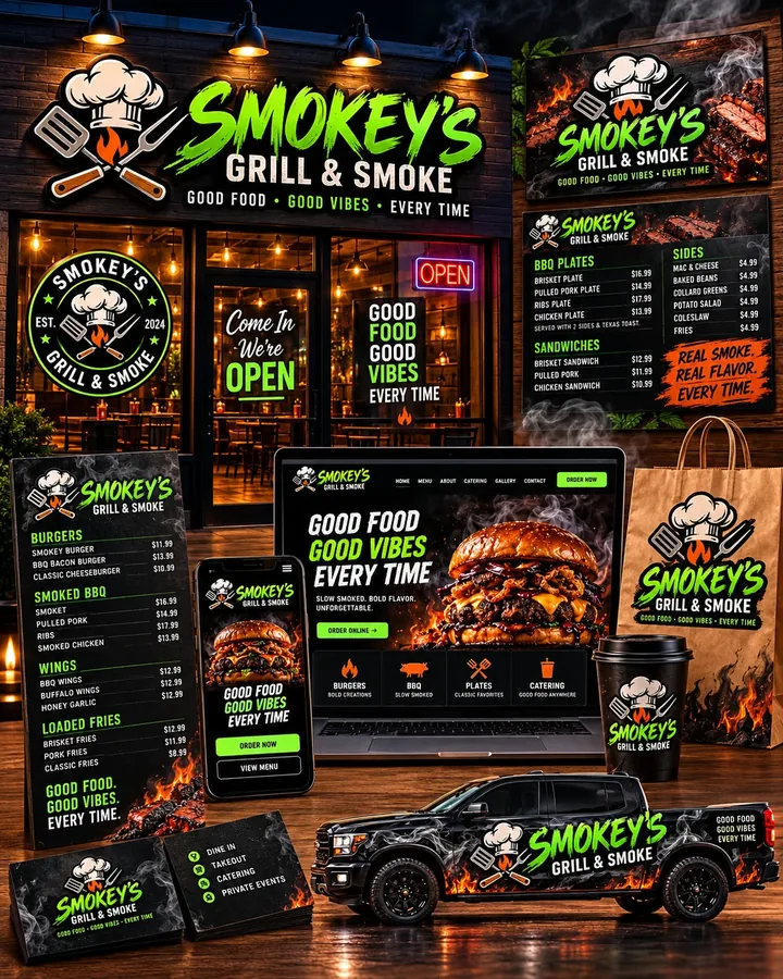 Concept artwork for SMOKEY’S GRILL & SMOKE